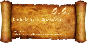 Ondrásik Oszkár névjegykártya